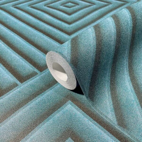 Tapete Blau, Petrol Marburg Vliestapete (34480)