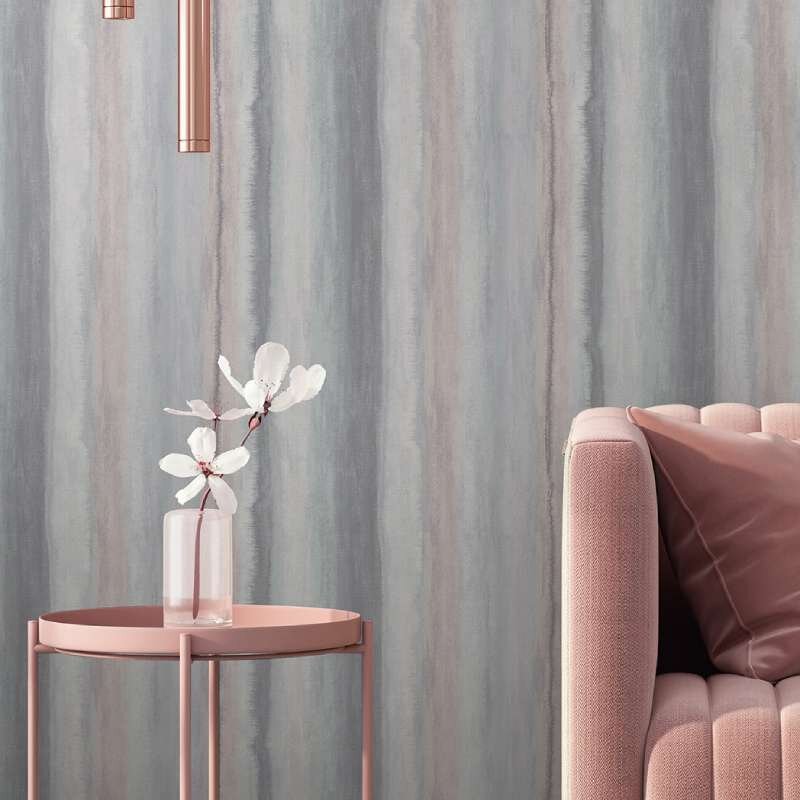 Tapete Blau, Grau, Grün, Rosa Marburg Vliestapete (34424)