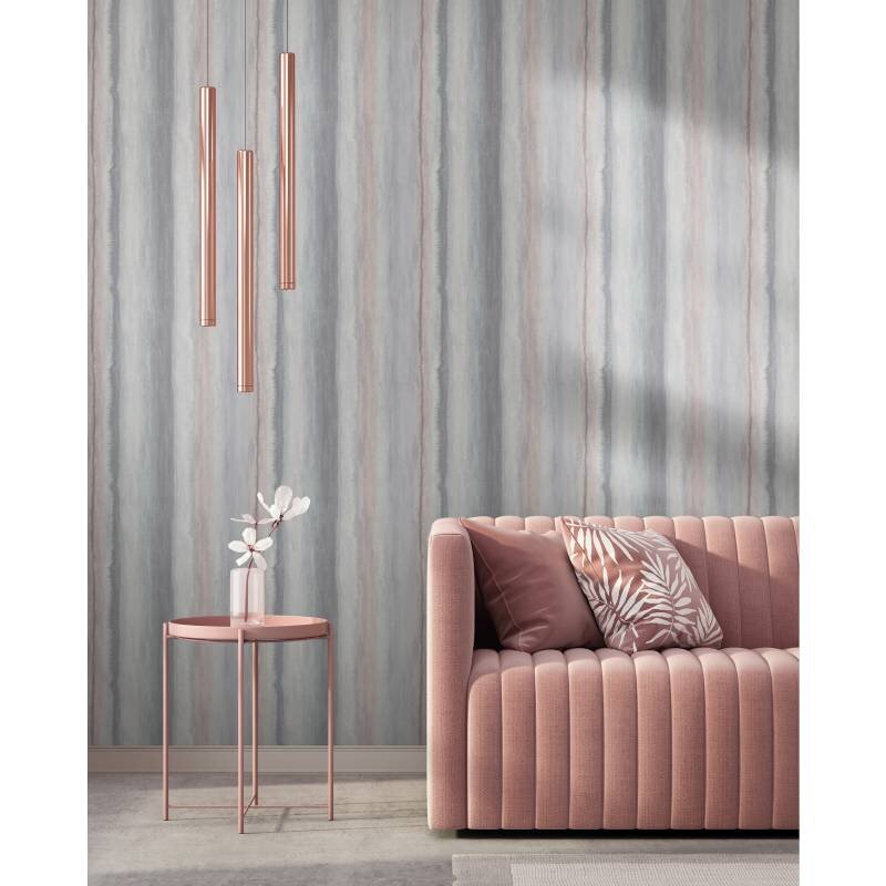 Tapete Blau, Grau, Grün, Rosa Marburg Vliestapete (34424)