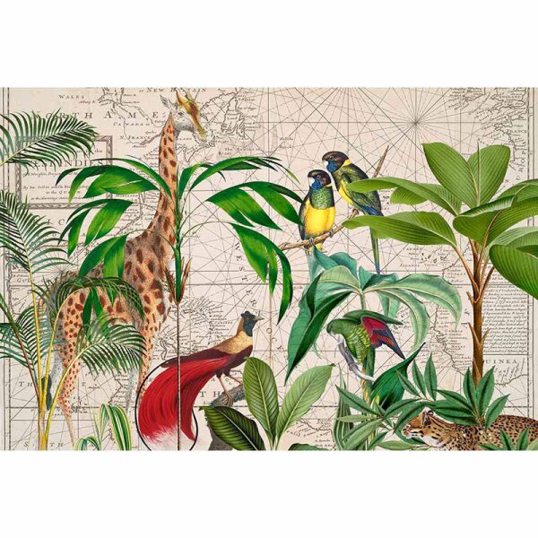 Digitaldruck-Tapete Palm Tree Map livingwalls (DD119741)